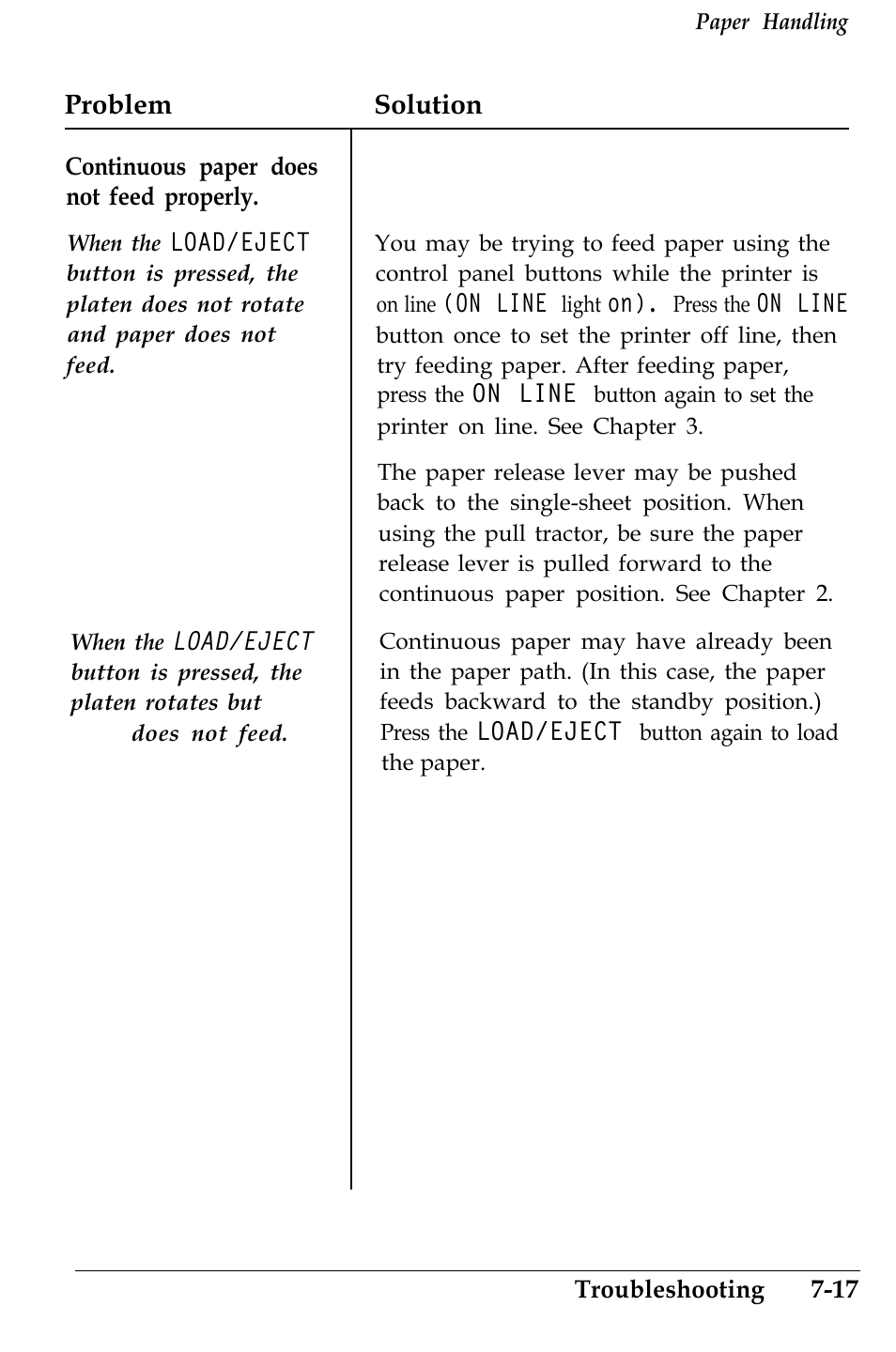 Problem solution | Epson 4500 User Manual | Page 219 / 317