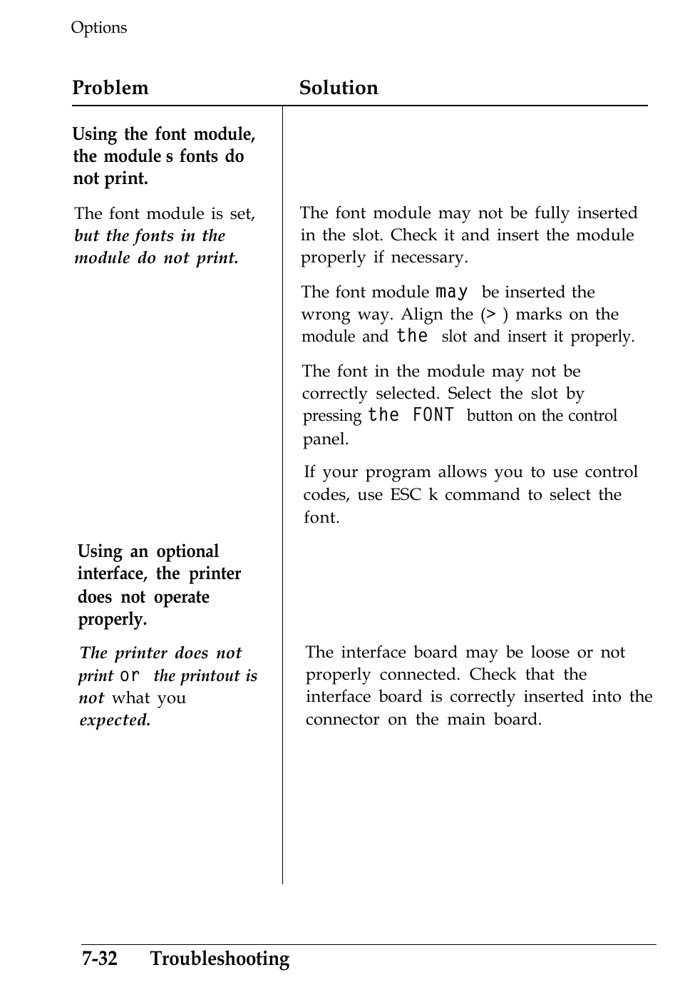 Problem solution, 32 troubleshooting | Epson 4500 User Manual | Page 234 / 317