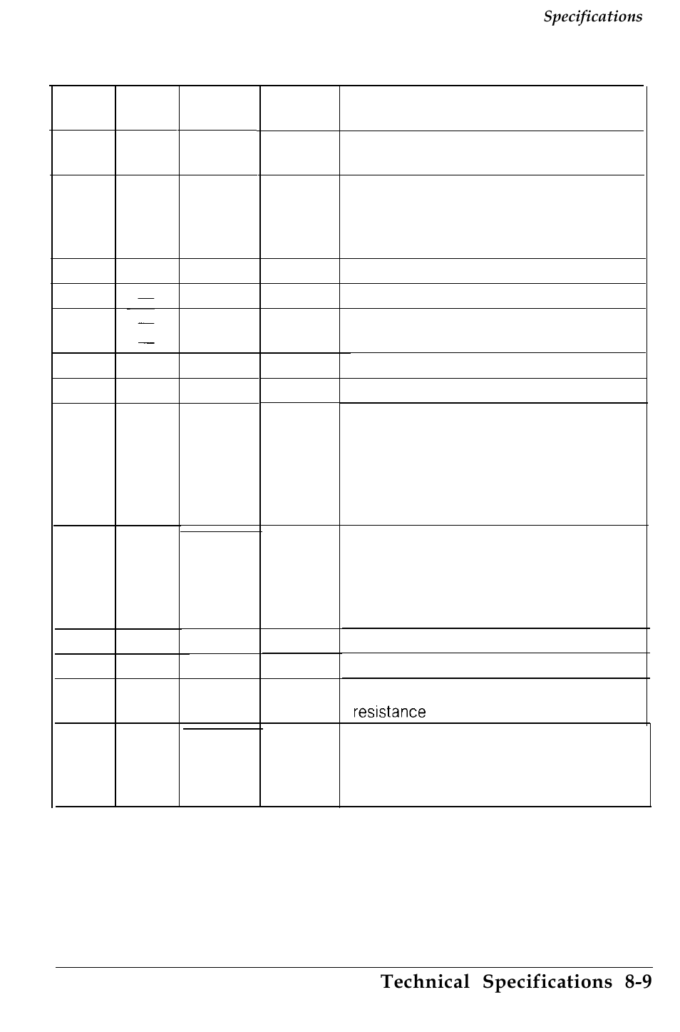 Technical specifications 8-9 | Epson 4500 User Manual | Page 245 / 317