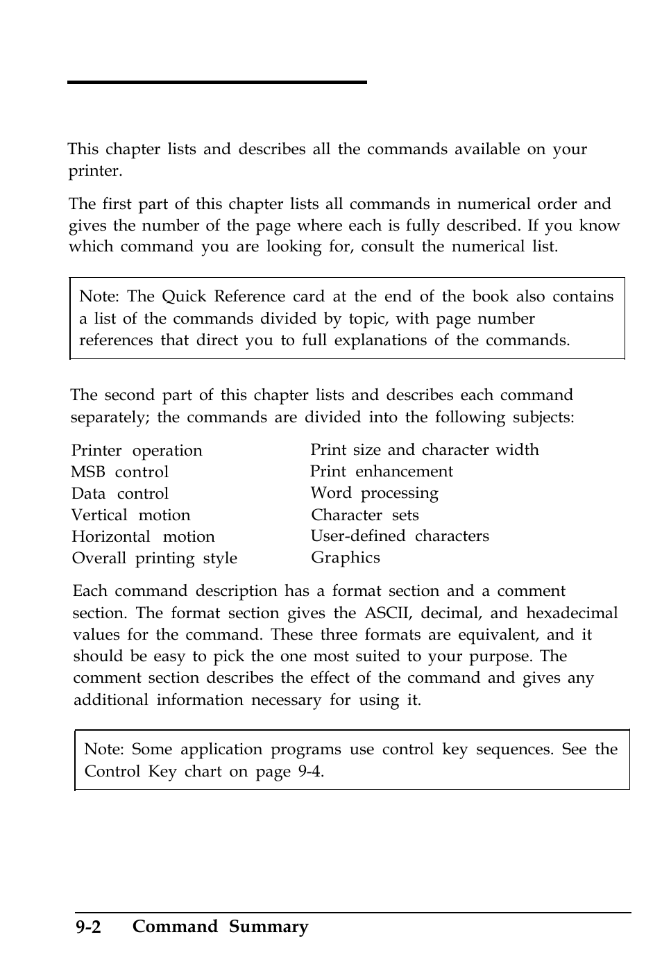 Using the command summary | Epson 4500 User Manual | Page 253 / 317