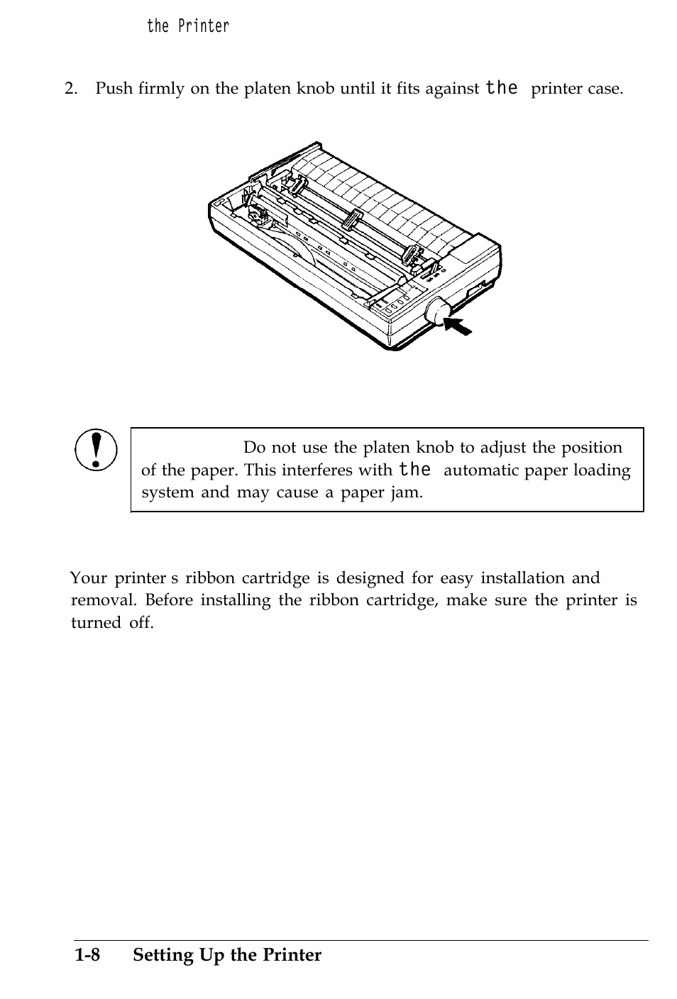 Installing the ribbon cartridge | Epson 4500 User Manual | Page 30 / 317