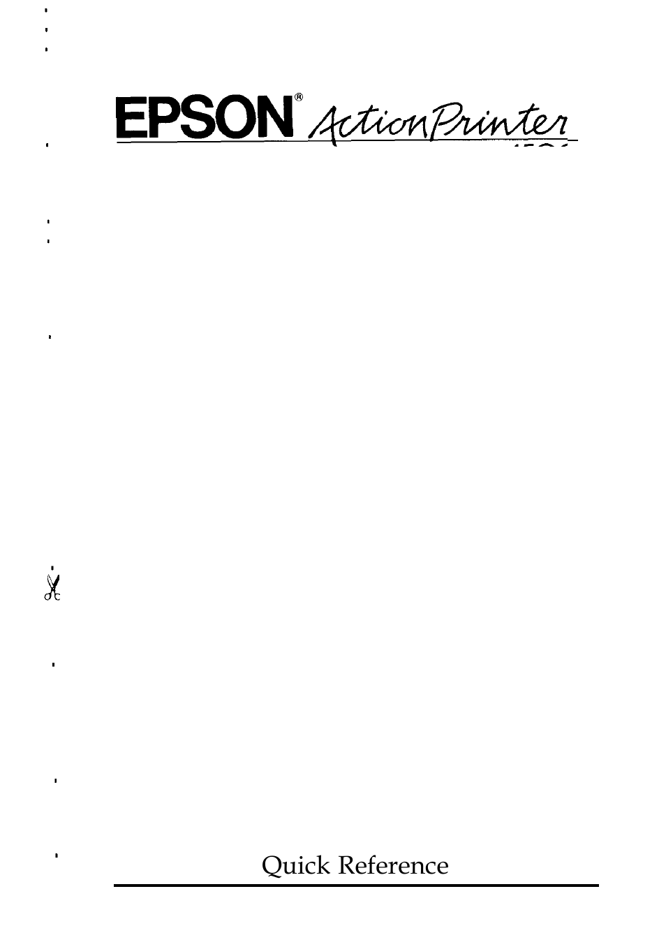 Quick reference | Epson 4500 User Manual | Page 312 / 317