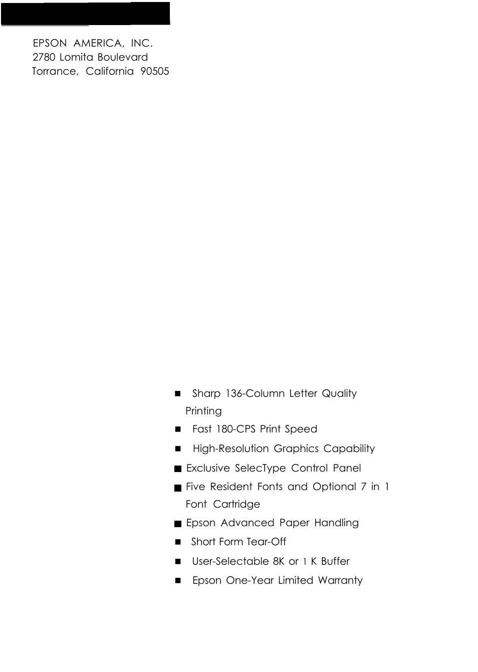 Key features, 4500 key features | Epson 4500 User Manual | Page 317 / 317