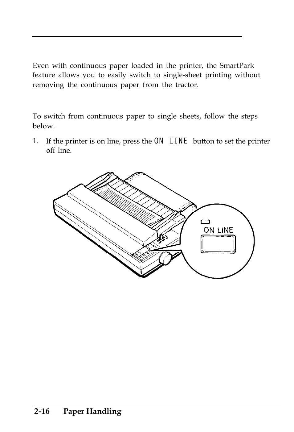 Switching between continuous and single sheets, Switching to single sheets | Epson 4500 User Manual | Page 64 / 317