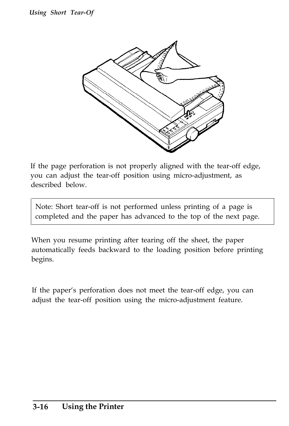 Adjusting the tear-off position | Epson 4500 User Manual | Page 95 / 317