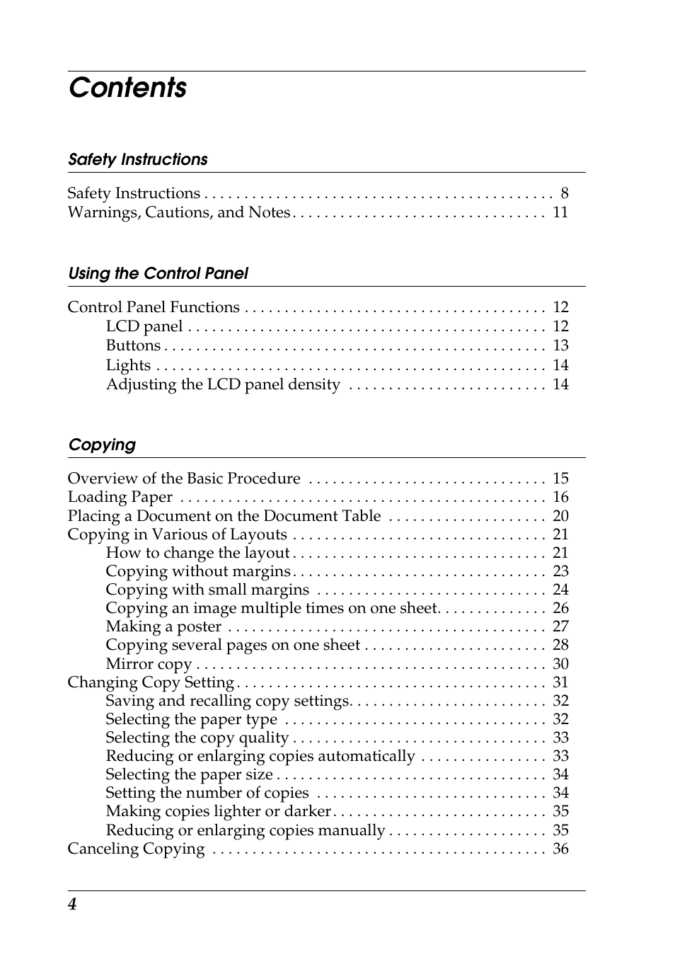 Epson STYLUS RX500 User Manual | Page 4 / 99