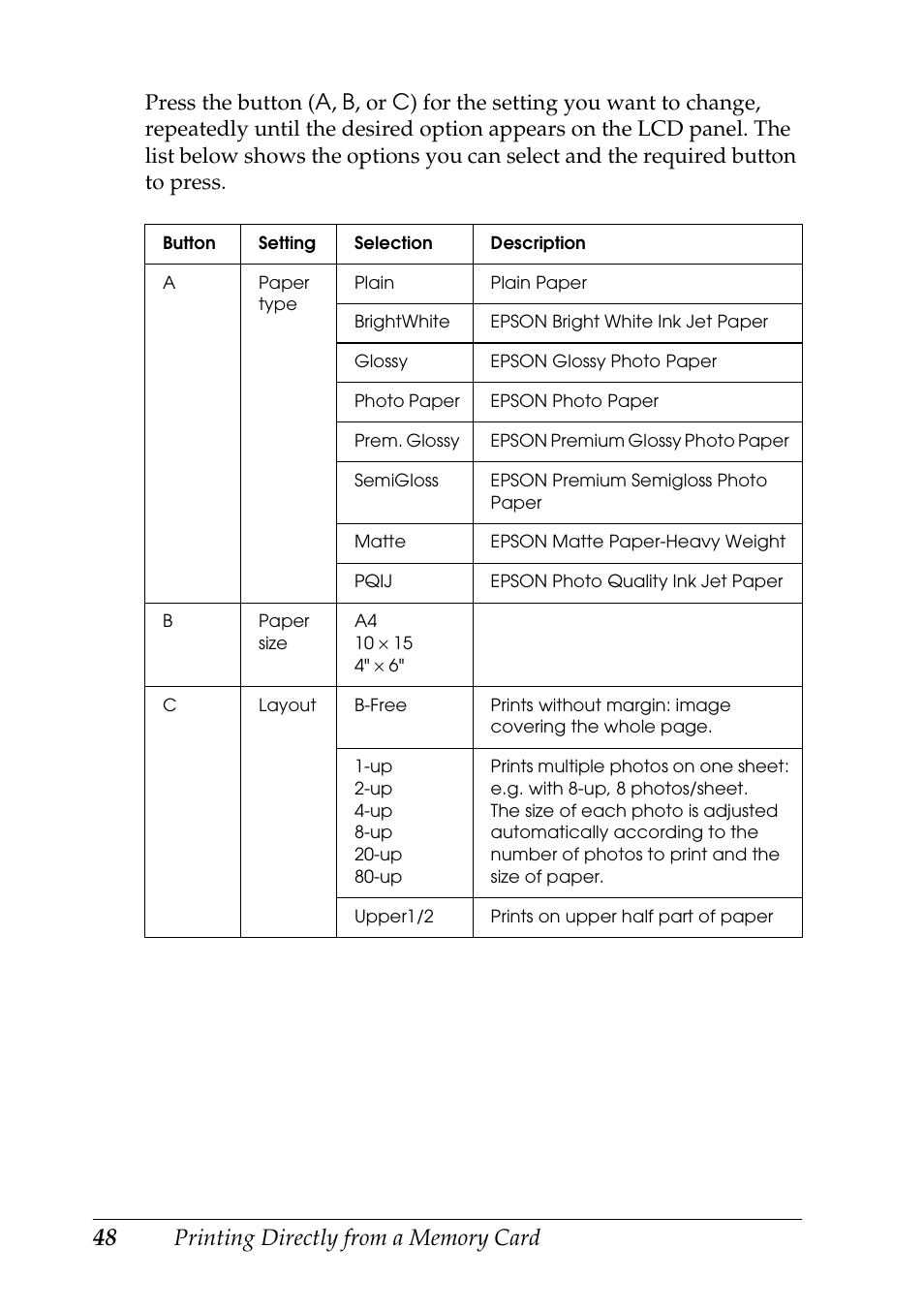 Epson STYLUS RX500 User Manual | Page 48 / 99