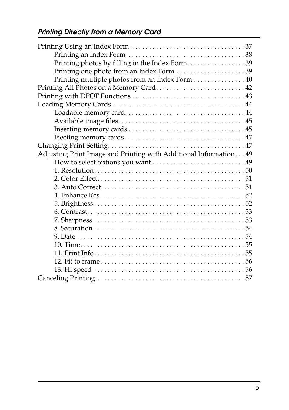 Epson STYLUS RX500 User Manual | Page 5 / 99