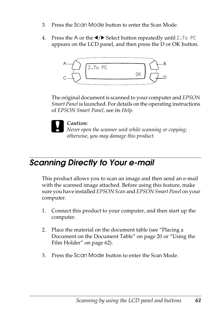 Scanning directly to your e-mail | Epson STYLUS RX500 User Manual | Page 61 / 99