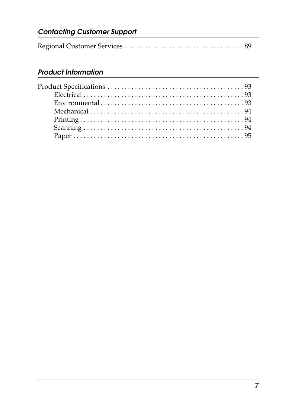 Epson STYLUS RX500 User Manual | Page 7 / 99