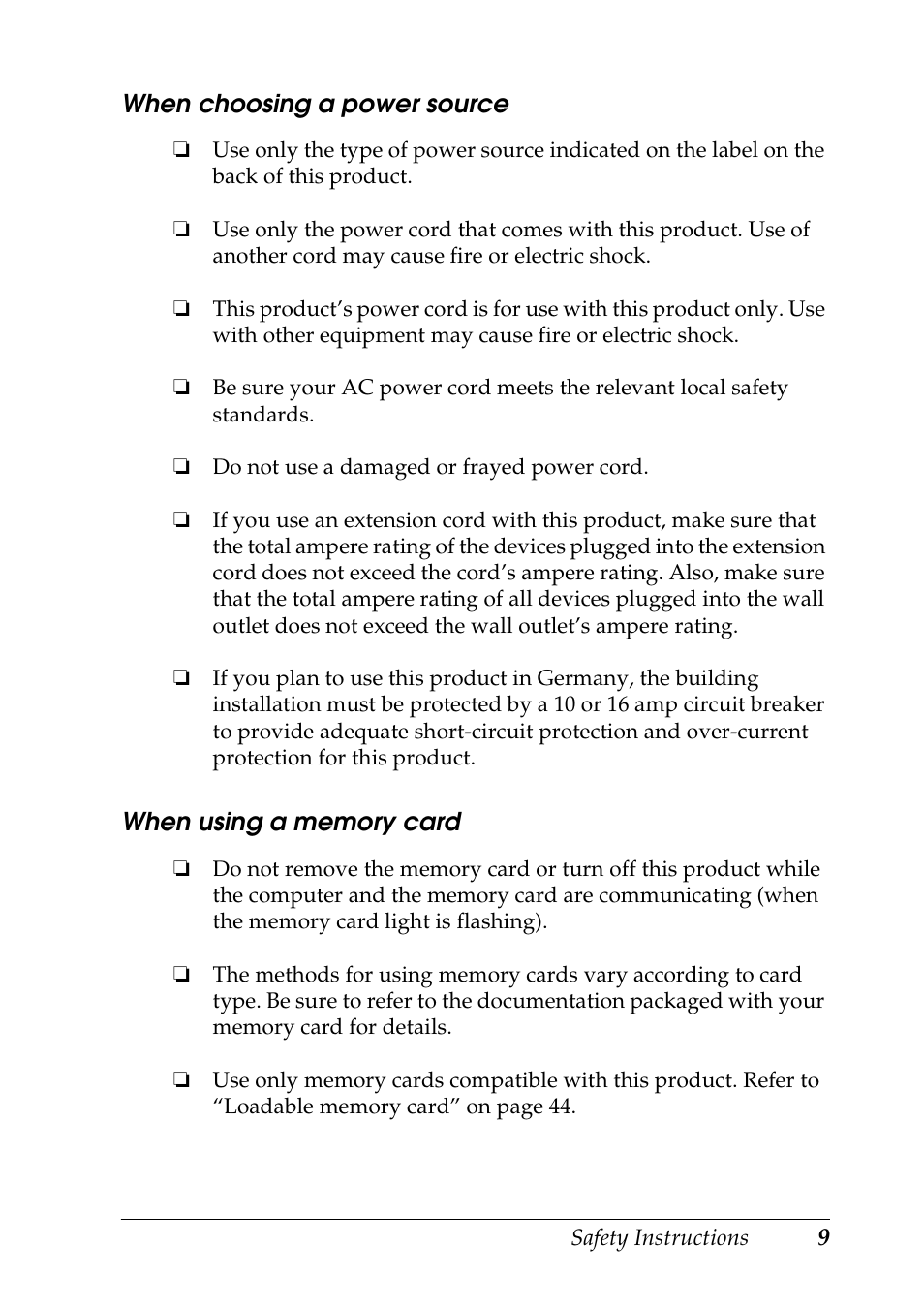 Epson STYLUS RX500 User Manual | Page 9 / 99