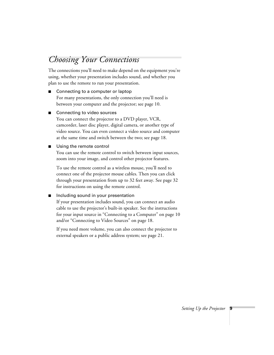 Choosing your connections | Epson 51c User Manual | Page 14 / 86