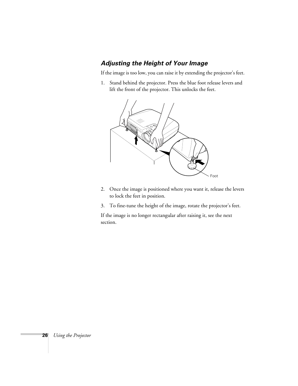 Adjusting the height of your image | Epson 73c User Manual | Page 32 / 108