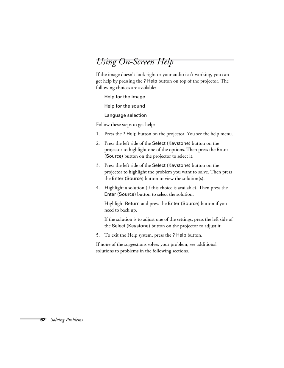 Using on-screen help | Epson 73c User Manual | Page 68 / 108
