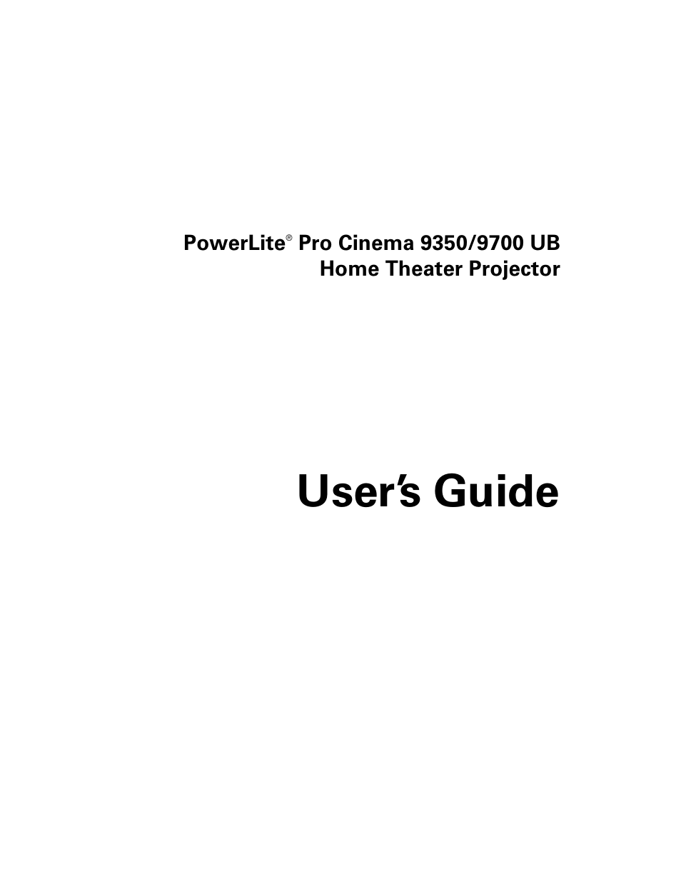 Epson 9700 User Manual | 80 pages