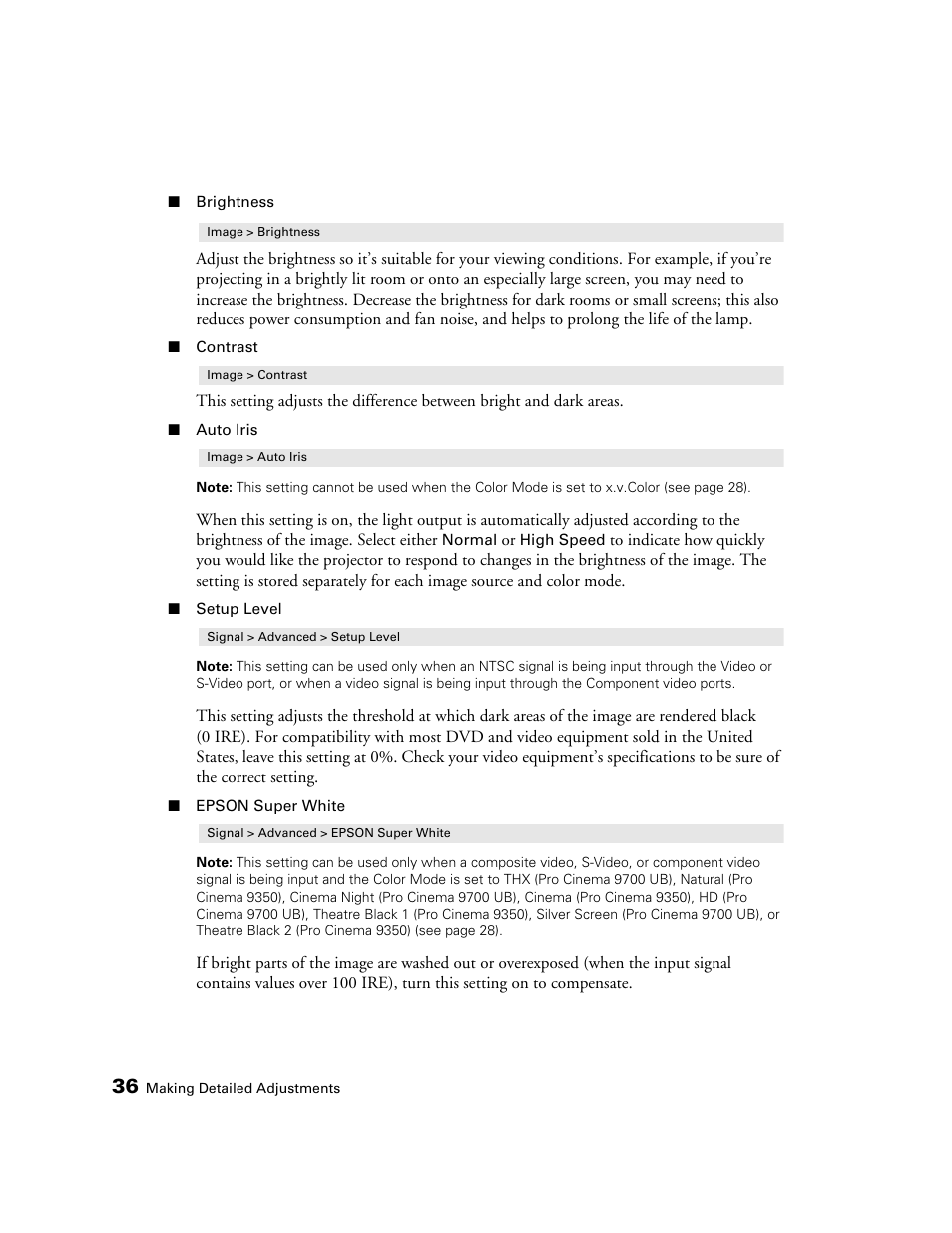 Epson 9700 User Manual | Page 36 / 80