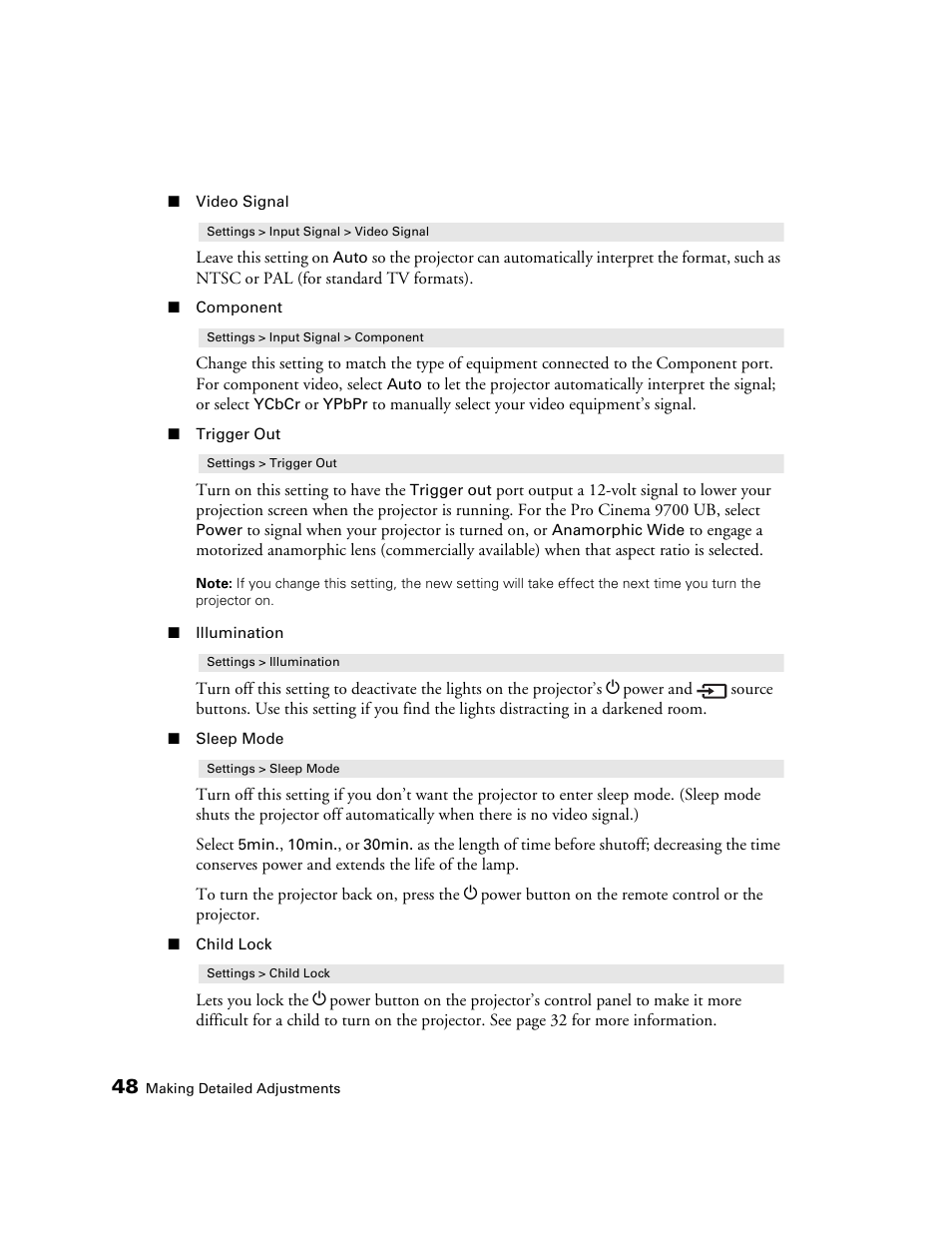 Epson 9700 User Manual | Page 48 / 80