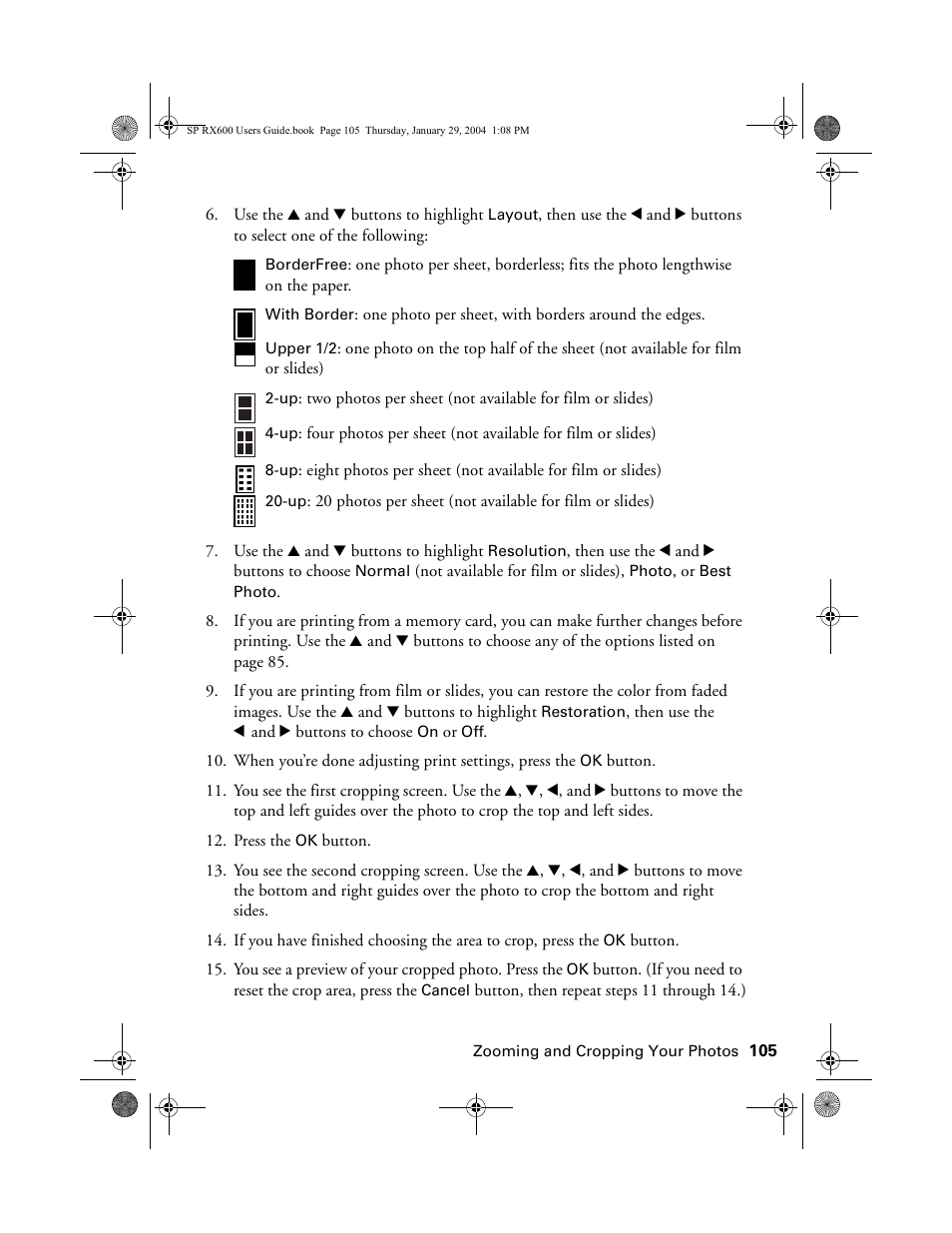 Epson All-In-One Stylus Photo RX600 User Manual | Page 105 / 164