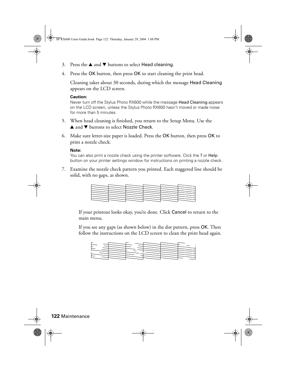 Epson All-In-One Stylus Photo RX600 User Manual | Page 122 / 164