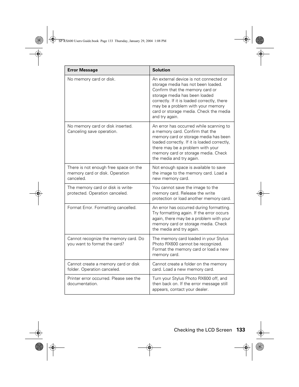 Epson All-In-One Stylus Photo RX600 User Manual | Page 133 / 164