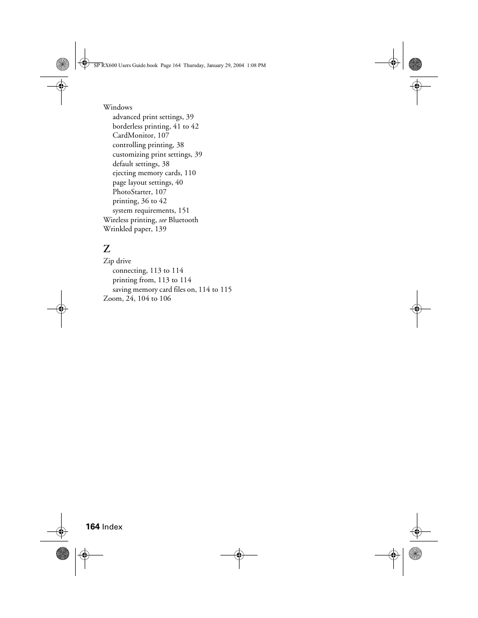 Epson All-In-One Stylus Photo RX600 User Manual | Page 164 / 164