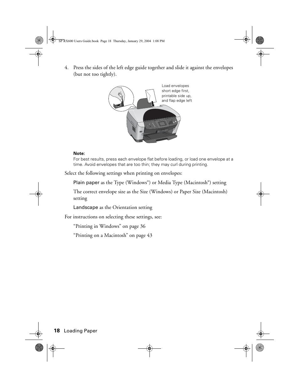 Epson All-In-One Stylus Photo RX600 User Manual | Page 18 / 164