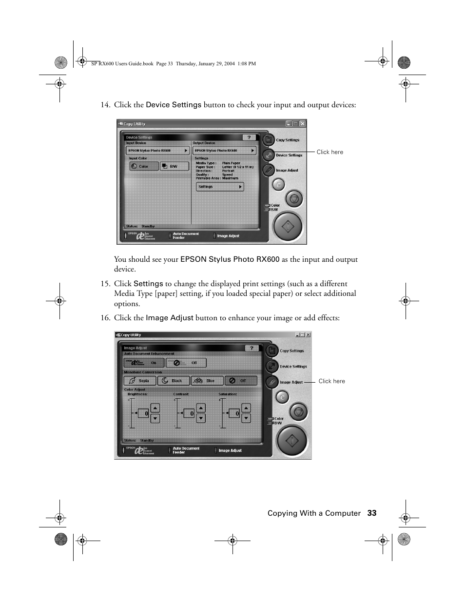 Epson All-In-One Stylus Photo RX600 User Manual | Page 33 / 164