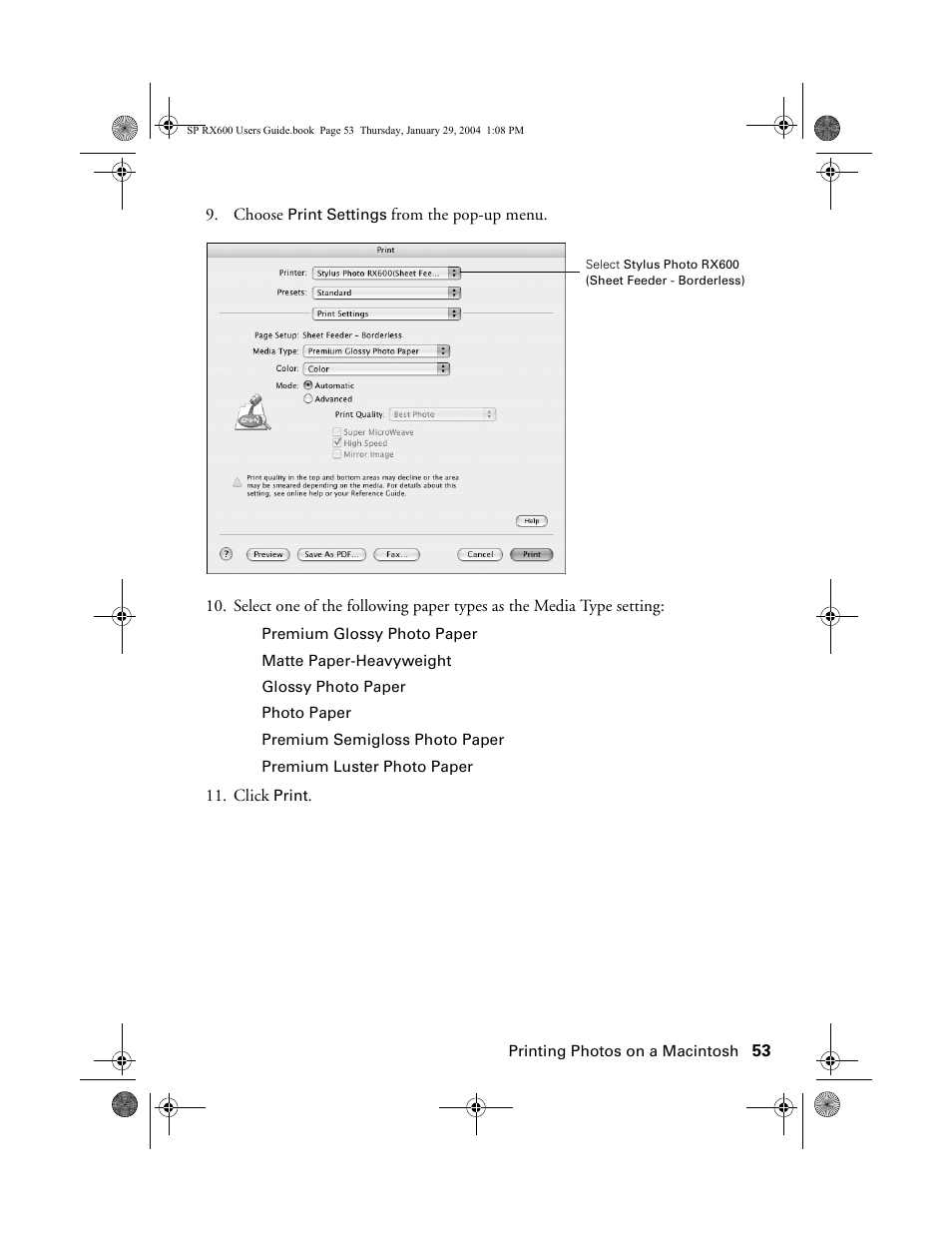 Epson All-In-One Stylus Photo RX600 User Manual | Page 53 / 164