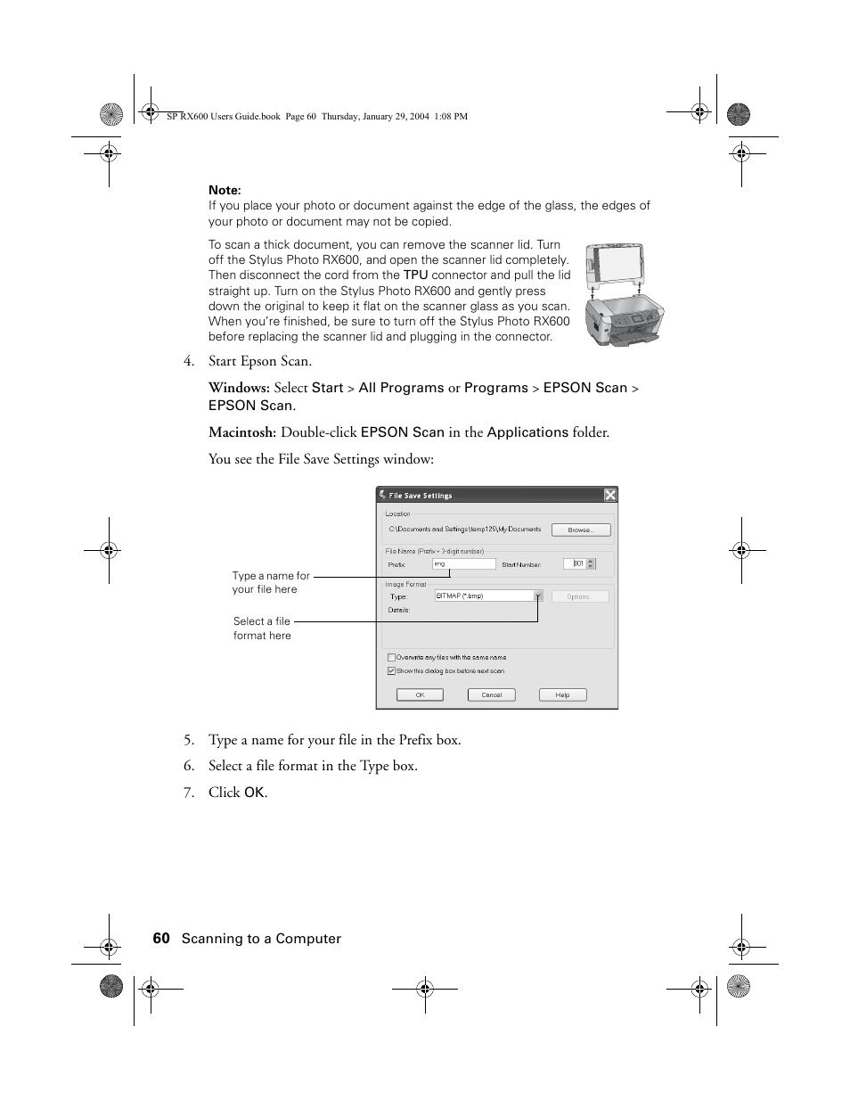 Epson All-In-One Stylus Photo RX600 User Manual | Page 60 / 164