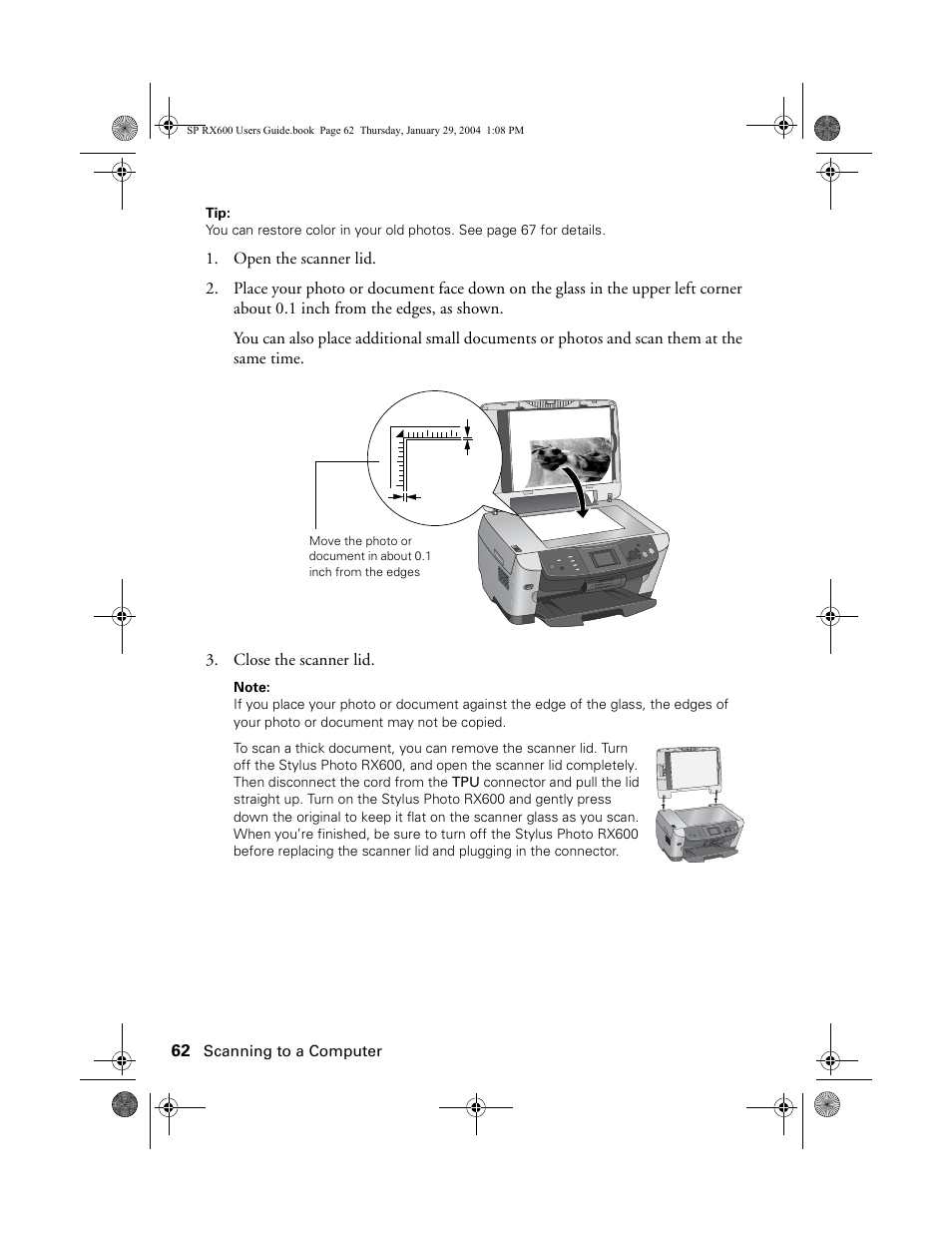 Epson All-In-One Stylus Photo RX600 User Manual | Page 62 / 164