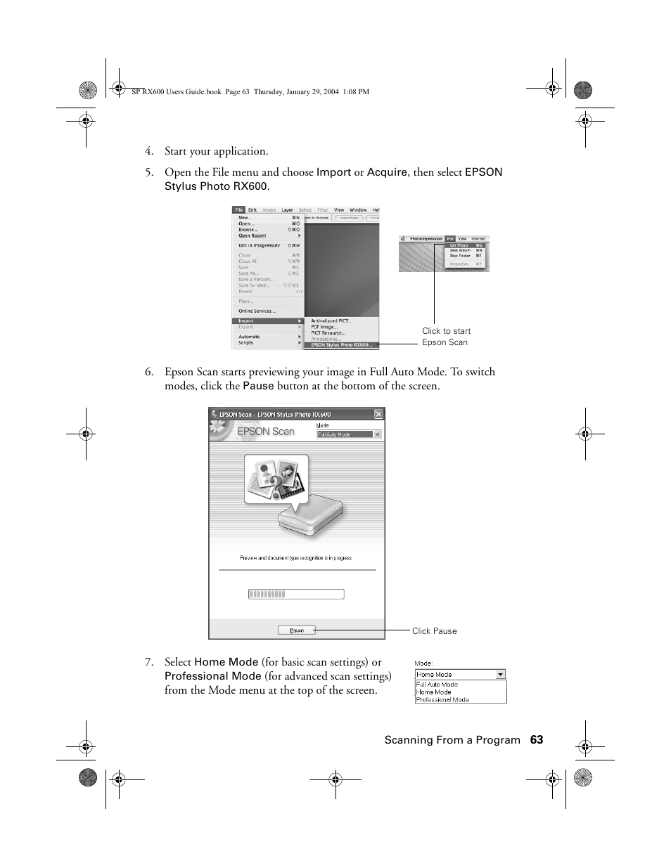 Epson All-In-One Stylus Photo RX600 User Manual | Page 63 / 164