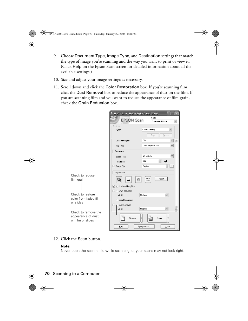 Epson All-In-One Stylus Photo RX600 User Manual | Page 70 / 164