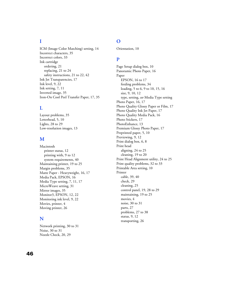 46 i | Epson 777 User Manual | Page 50 / 53