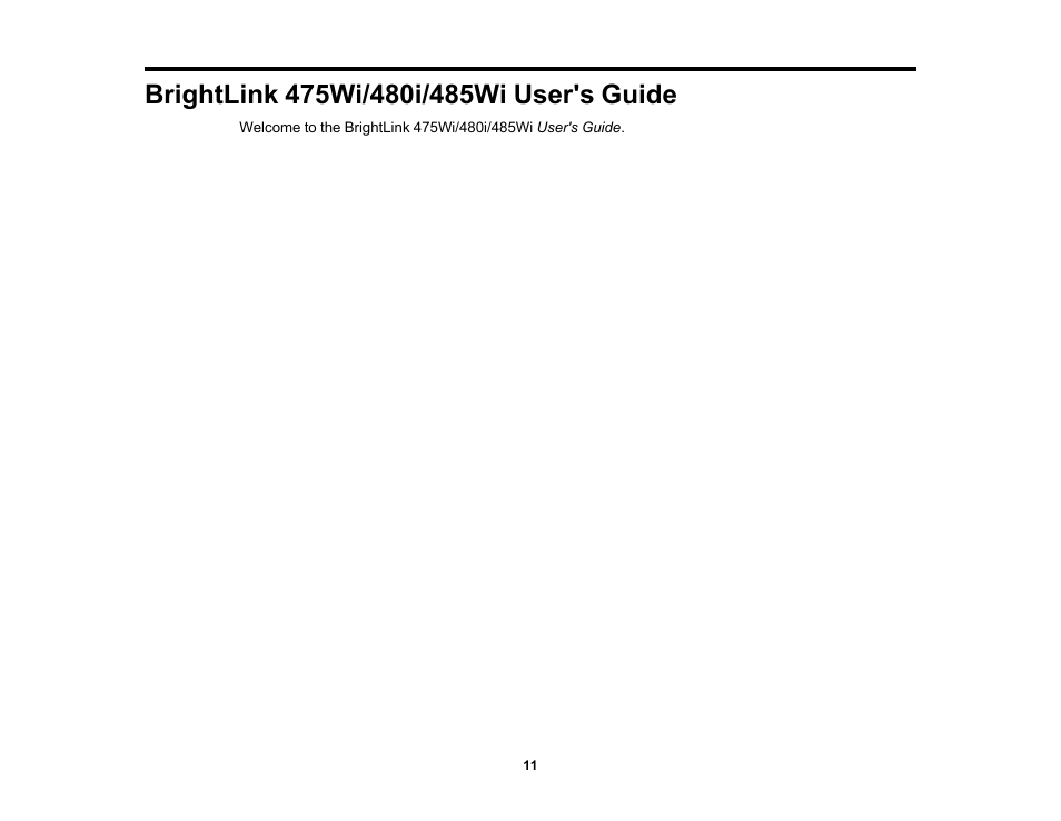 Brightlink 475wi/480i/485wi user's guide | Epson 485Wi User Manual | Page 11 / 259