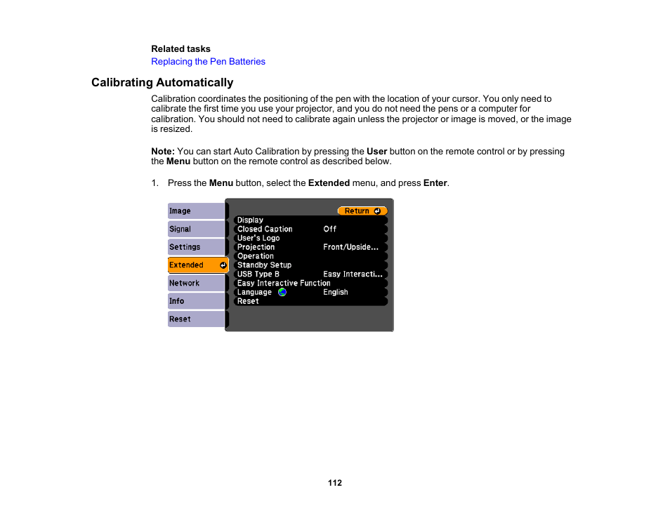 Calibrating automatically | Epson 485Wi User Manual | Page 112 / 259