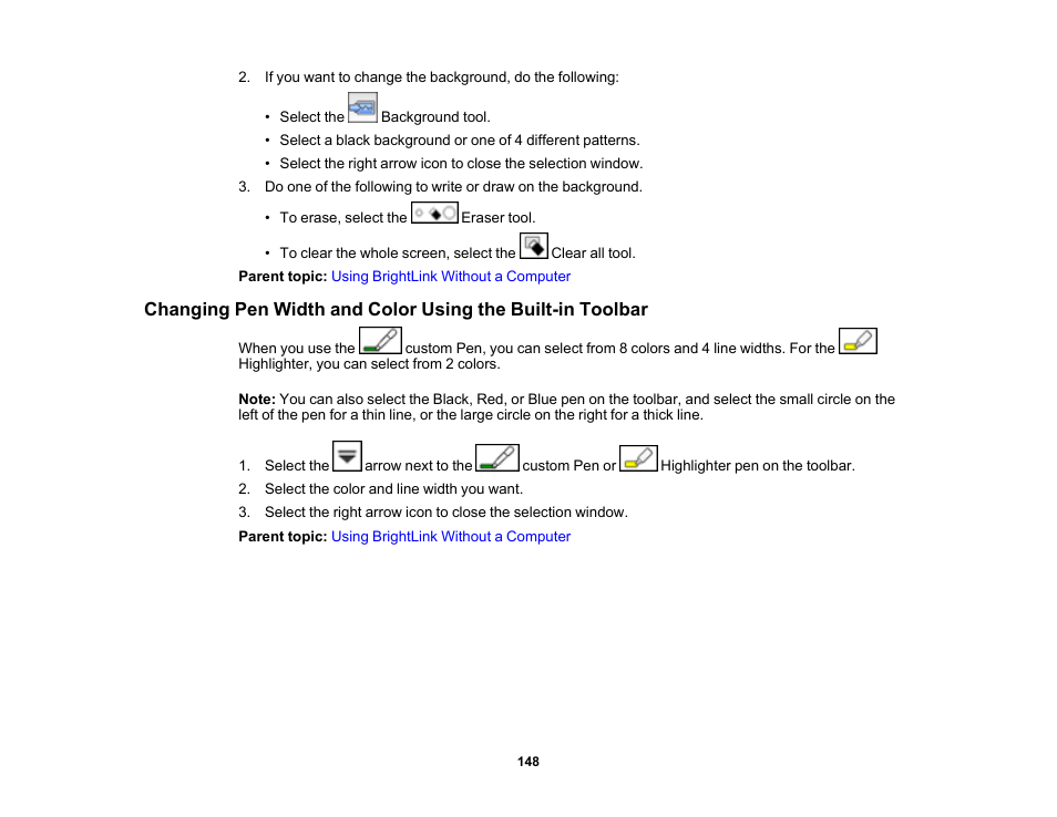 Epson 485Wi User Manual | Page 148 / 259