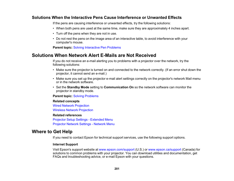 Where to get help | Epson 485Wi User Manual | Page 201 / 259