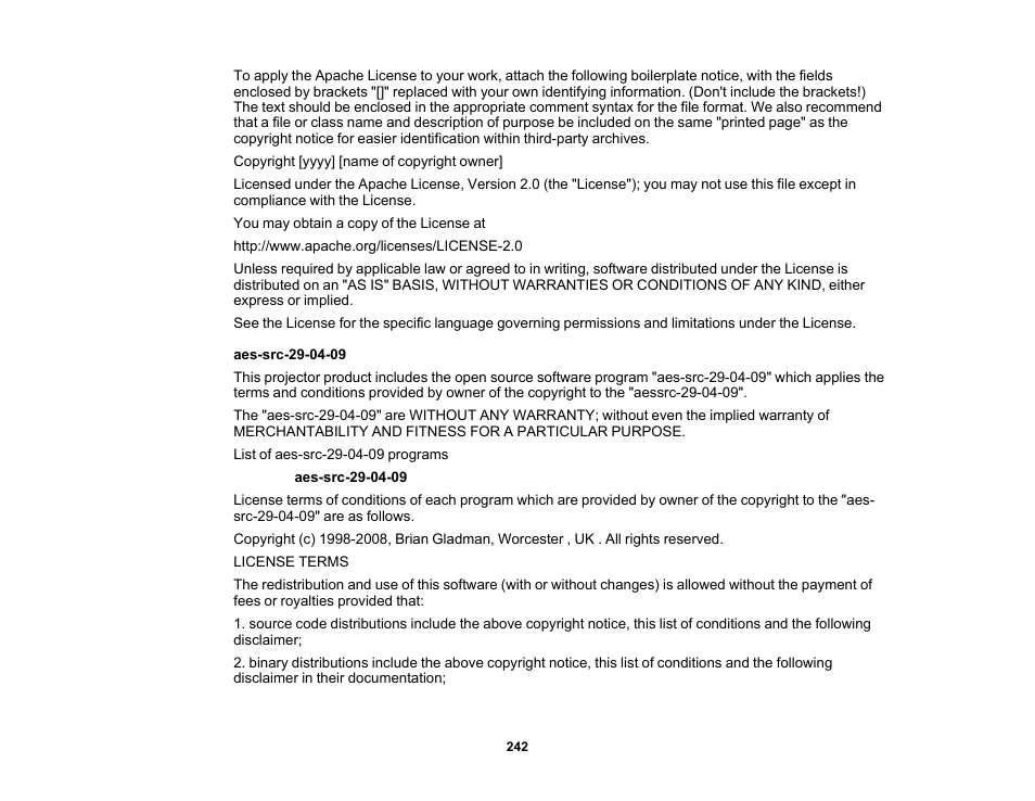 Epson 485Wi User Manual | Page 242 / 259