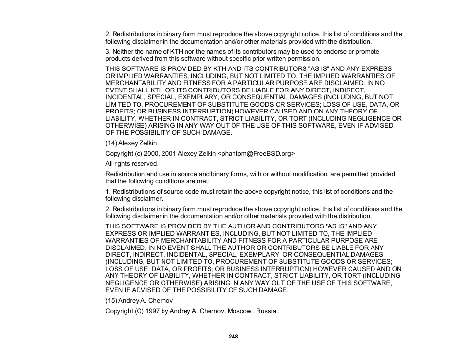 Epson 485Wi User Manual | Page 248 / 259