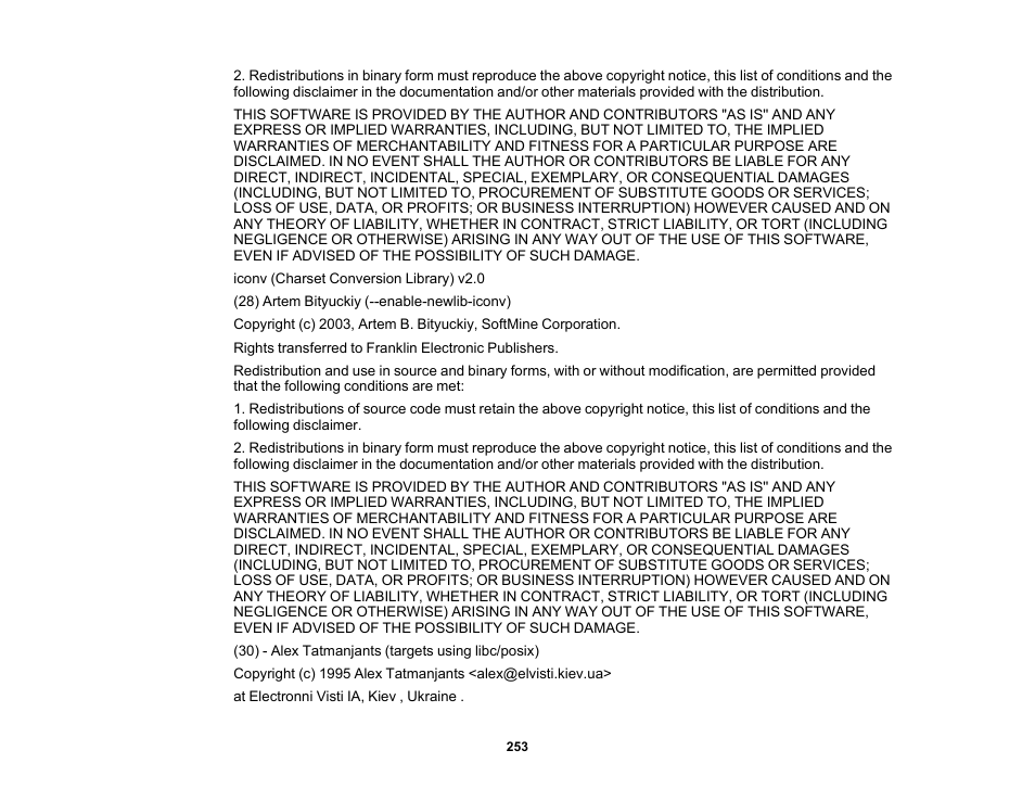 Epson 485Wi User Manual | Page 253 / 259