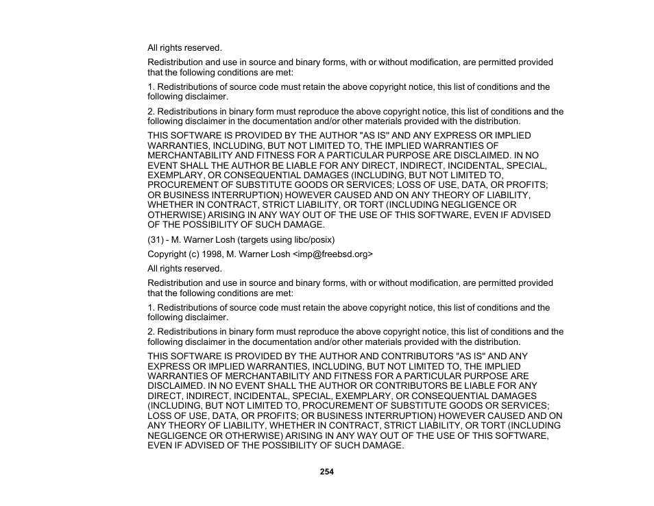 Epson 485Wi User Manual | Page 254 / 259