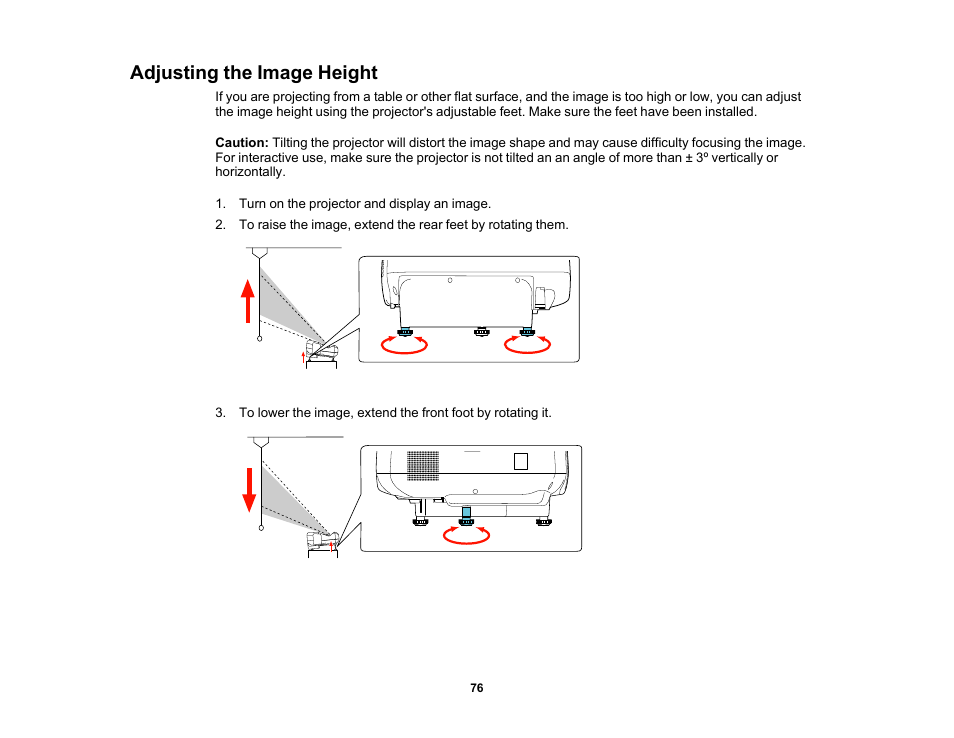 Adjusting the image height | Epson 485Wi User Manual | Page 76 / 259