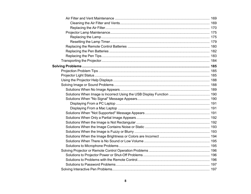 Epson 485Wi User Manual | Page 8 / 259