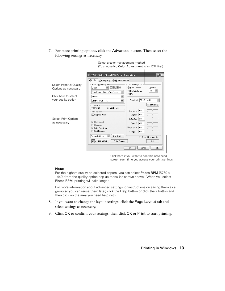 Epson Ultra Hi-Definition Photo Printer R260 User Manual | Page 13 / 82