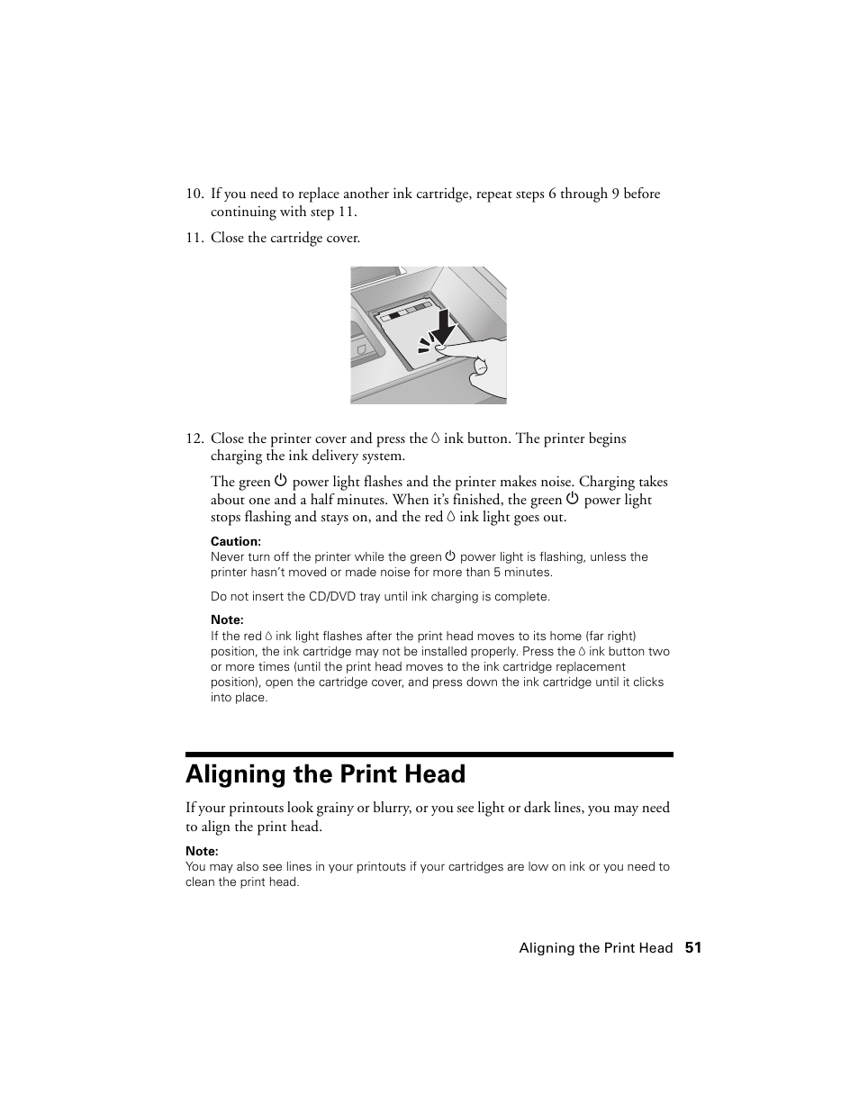 Aligning the print head | Epson Ultra Hi-Definition Photo Printer R260 User Manual | Page 51 / 82