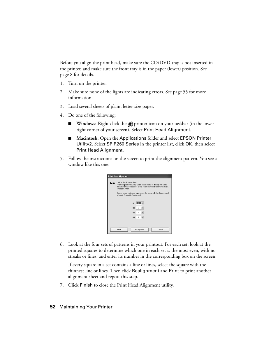Epson Ultra Hi-Definition Photo Printer R260 User Manual | Page 52 / 82