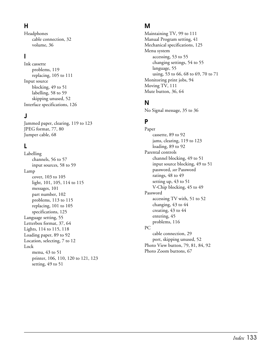 Epson LS57P1 User Manual | Page 133 / 138