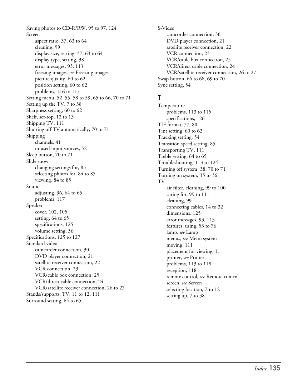 Epson LS57P1 User Manual | Page 135 / 138