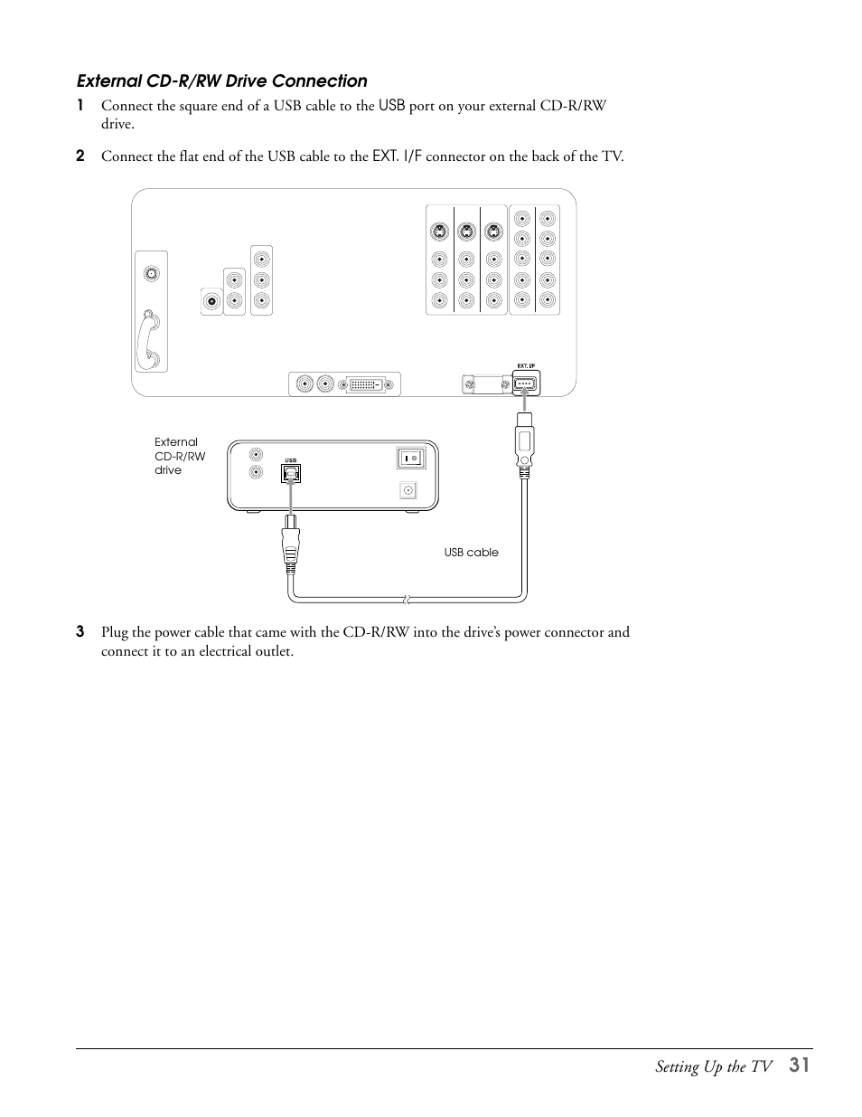 External cd-r/rw drive connection | Epson LS57P1 User Manual | Page 31 / 138