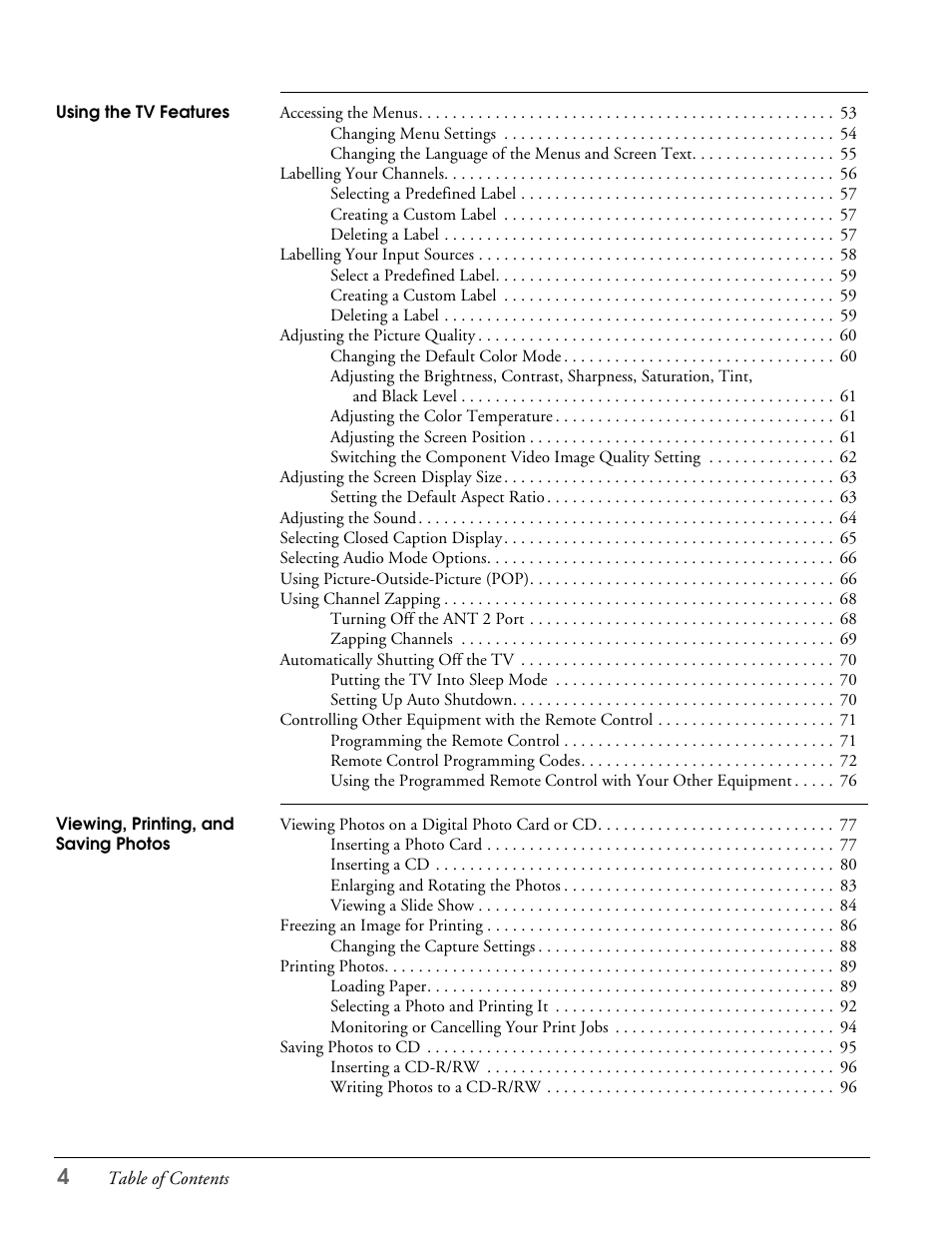 Epson LS57P1 User Manual | Page 4 / 138